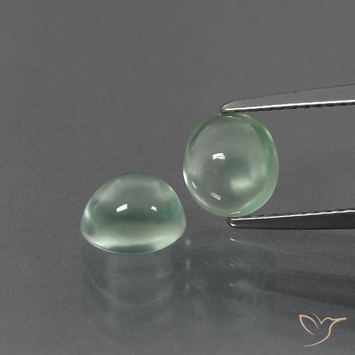 3.16ctw Natural Verde muy claro Prehnite, Ovalada, Transparente