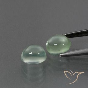 Gemas de Prehnite Verde muy claro natural de 3.16 ct, Ovalada, Transparente