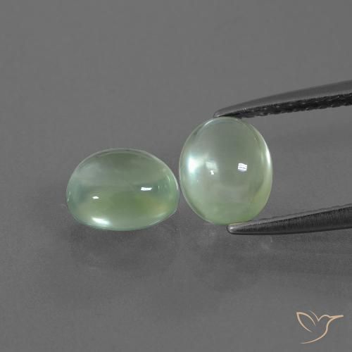 2.76ctw Natural Verde amarillo claro Prehnite, Ovalada, Transparente