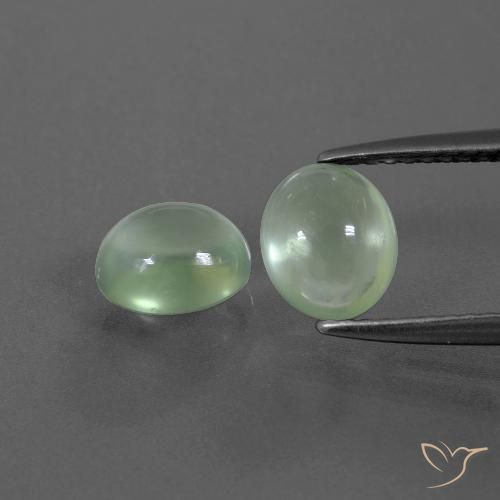 2.56ctw Natural Verde amarillo claro Prehnite, Ovalada, Transparente