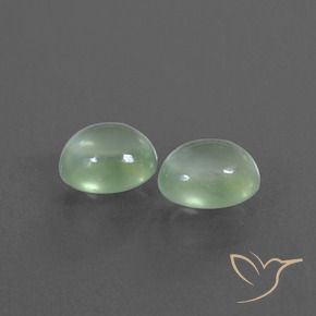 Gemas de Prehnite Verde amarillo claro natural de 2.56 ct, Ovalada, Transparente