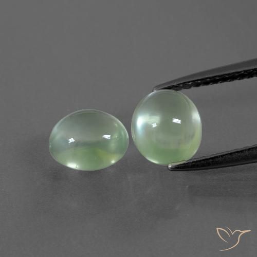 2.78ctw Natural Verde amarillo claro Prehnite, Ovalada, Transparente