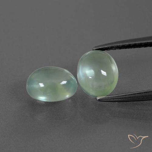 2.91ctw Natural Verde menta claro Prehnite, Ovalada, Transparente