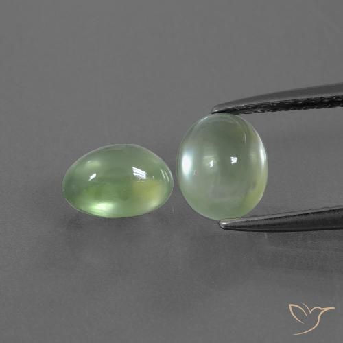 2.65ctw Natural Verde amarillo claro Prehnite, Ovalada, Transparente