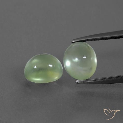 2.91ctw Natural Verde lima pálido Prehnite, Ovalada, Transparente