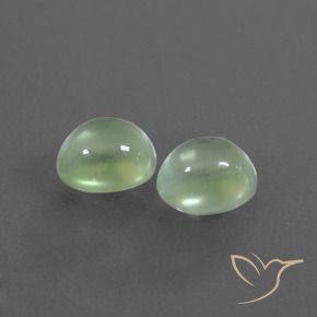 Gemas de Prehnite Verde lima pálido natural de 2.91 ct, Ovalada, Transparente