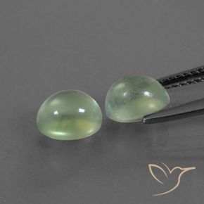 Gemas de Prehnite Verde lima pálido natural de 2.91 ct, Ovalada, Transparente