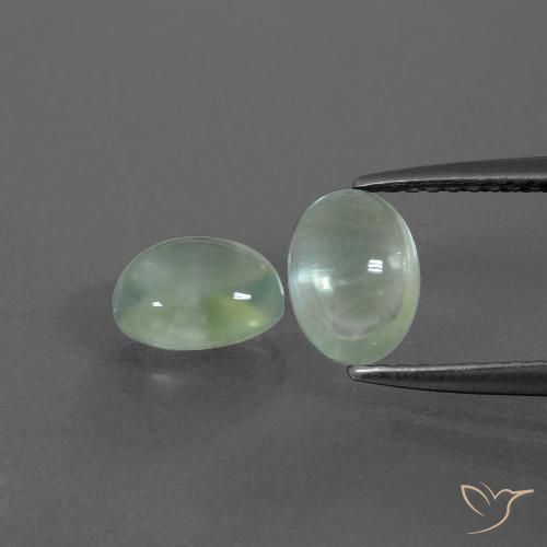 2.09ctw Natural Verde muy claro Prehnite, Ovalada, Transparente