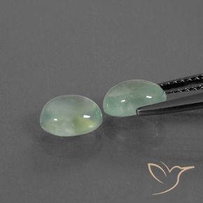 Gemas de Prehnite Verde muy claro natural de 2.09 ct, Ovalada, Transparente