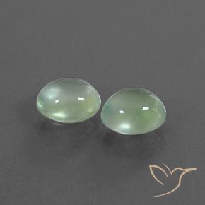Gemas de Prehnite Verde amarillento pálido natural de 2.65 ct, Ovalada, Transparente