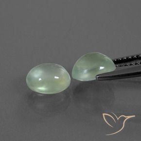 Gemas de Prehnite Verde amarillento pálido natural de 2.65 ct, Ovalada, Transparente