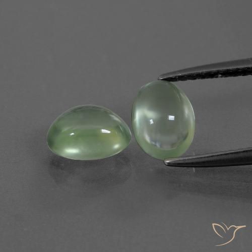 2.52ctw Natural Verde amarillento Prehnite, Ovalada, Transparente