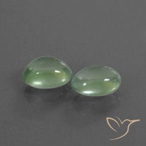 Gemas de Prehnite Verde amarillento natural de 2.52 ct, Ovalada, Transparente
