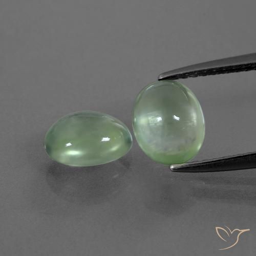 2.62ctw Natural Verde amarillento Prehnite, Ovalada, Transparente