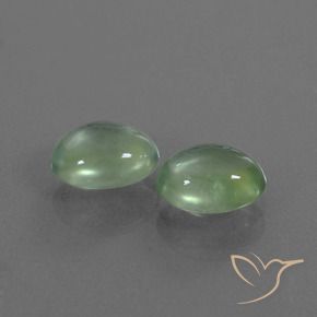 Gemas de Prehnite Verde amarillento natural de 2.62 ct, Ovalada, Transparente