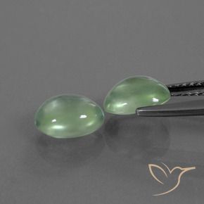 Gemas de Prehnite Verde amarillento natural de 2.62 ct, Ovalada, Transparente