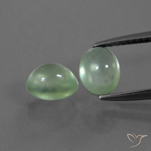 2.34ctw Natural Verde amarillento Prehnite, Ovalada, Transparente