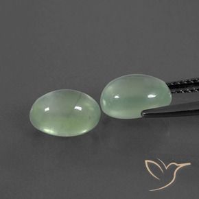 Gemas de Prehnite Verde amarillento pálido natural de 4.12 ct, Ovalada, Transparente