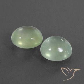 Gemas de Prehnite Verde amarillento pálido natural de 4.58 ct, Ovalada, Transparente