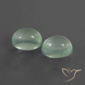 Gemas de Prehnite Verde amarillo muy claro natural de 4.28 ct, Ovalada, Transparente