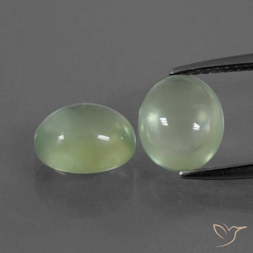 4.39ctw Natural Verde pera pálido Prehnite, Ovalada, Transparente