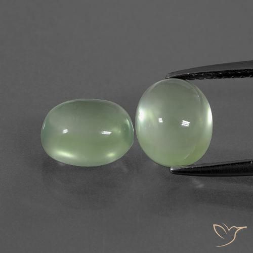 4.66ctw Natural Verde amarillo claro Prehnite, Ovalada, Transparente
