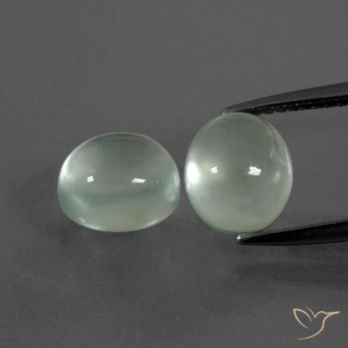 4.96ctw Natural Verde amarillo muy claro Prehnite, Ovalada, Transparente