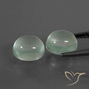 Gemas de Prehnite Verde amarillo muy claro natural de 4.96 ct, Ovalada, Transparente