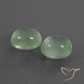 Gemas de Prehnite Verde muy claro natural de 3.97 ct, Ovalada, Transparente
