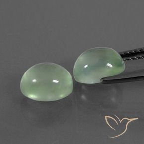 Gemas de Prehnite Verde muy claro natural de 3.97 ct, Ovalada, Transparente