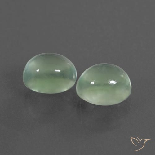 Gemas de Prehnite Verde muy claro natural de 3.70 ct, Ovalada, Transparente