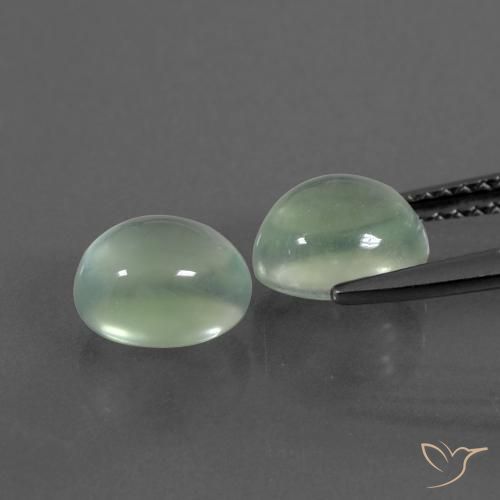 Gemas de Prehnite Verde muy claro natural de 3.70 ct, Ovalada, Transparente