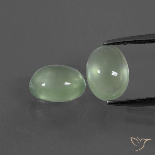 3.62ctw Natural Verde pera claro Prehnite, Ovalada, Transparente