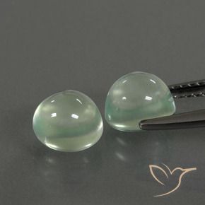 Gemas de Prehnite Verde muy claro natural de 3.47 ct, Ovalada, Transparente
