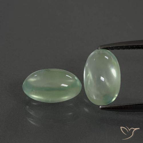3.76ctw Natural Verde amarillento Prehnite, Ovalada, Transparente