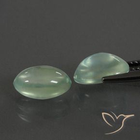 Gemas de Prehnite Verde amarillento natural de 3.76 ct, Ovalada, Transparente