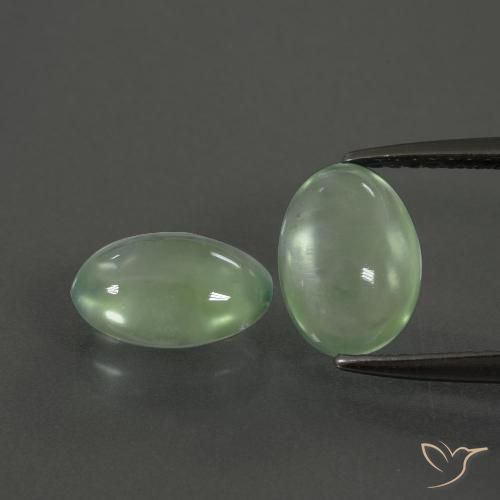 3.48ctw Natural Verde cálido Prehnite, Ovalada, Transparente