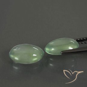 Gemas de Prehnite Verde cálido natural de 3.48 ct, Ovalada, Transparente