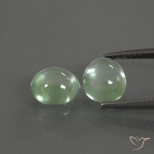 3.18ctw Natural Verde amarillo claro Prehnite, Ovalada, Transparente
