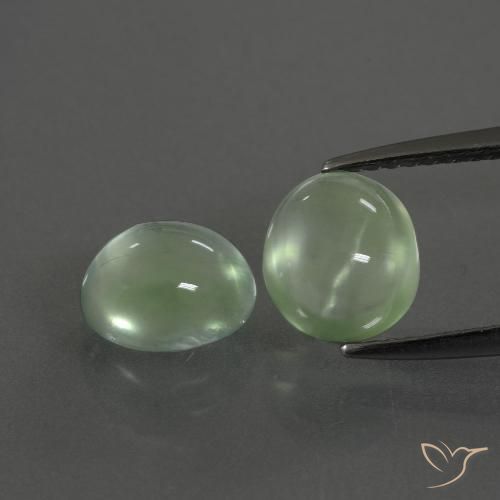3.91ctw Natural Verde claro Prehnite, Ovalada, Transparente