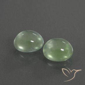 Gemas de Prehnite Verde claro natural de 3.91 ct, Ovalada, Transparente