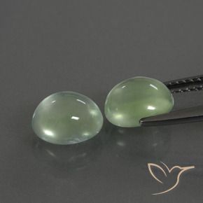 Gemas de Prehnite Verde claro natural de 3.91 ct, Ovalada, Transparente