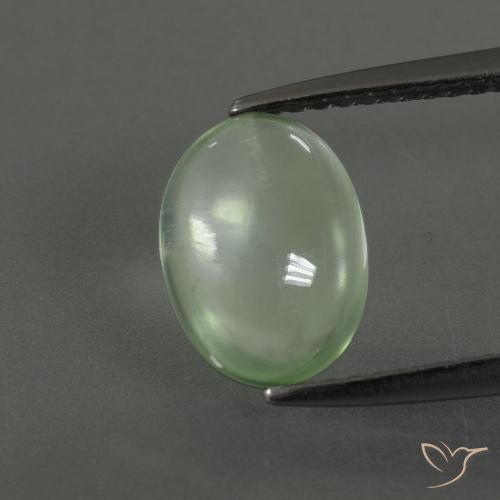 2.06ct Natural Verde claro Prehnite, Ovalada, Transparente