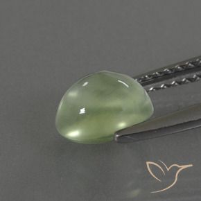 Prehnite Verde lima pálido natural de 1.50 ct, Ovalada, Transparente