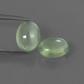 Gemas de Prehnite Verde natural de  ct, Corte Óvalo, Transparente