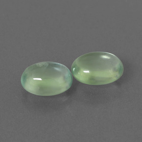 Gemas de Prehnite Verde natural de  ct, Corte Óvalo, Transparente