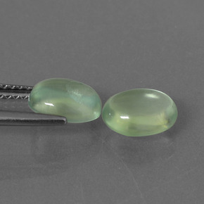 Gemas de Prehnite Verde natural de  ct, Corte Óvalo, Transparente