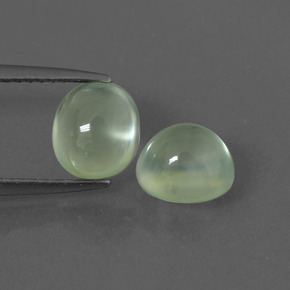 Gemas de prehnita verde natural de 3,64 ct, corte óvalo, transparente