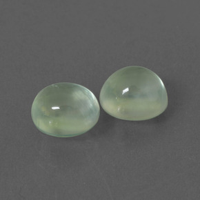 Gemas de prehnita verde natural de 3,64 ct, corte óvalo, transparente