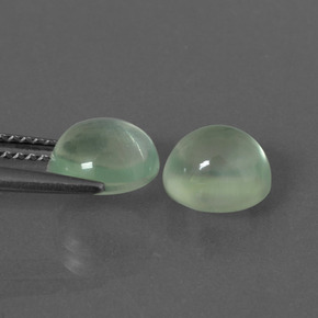 Gemas de prehnita verde natural de 3,64 ct, corte óvalo, transparente